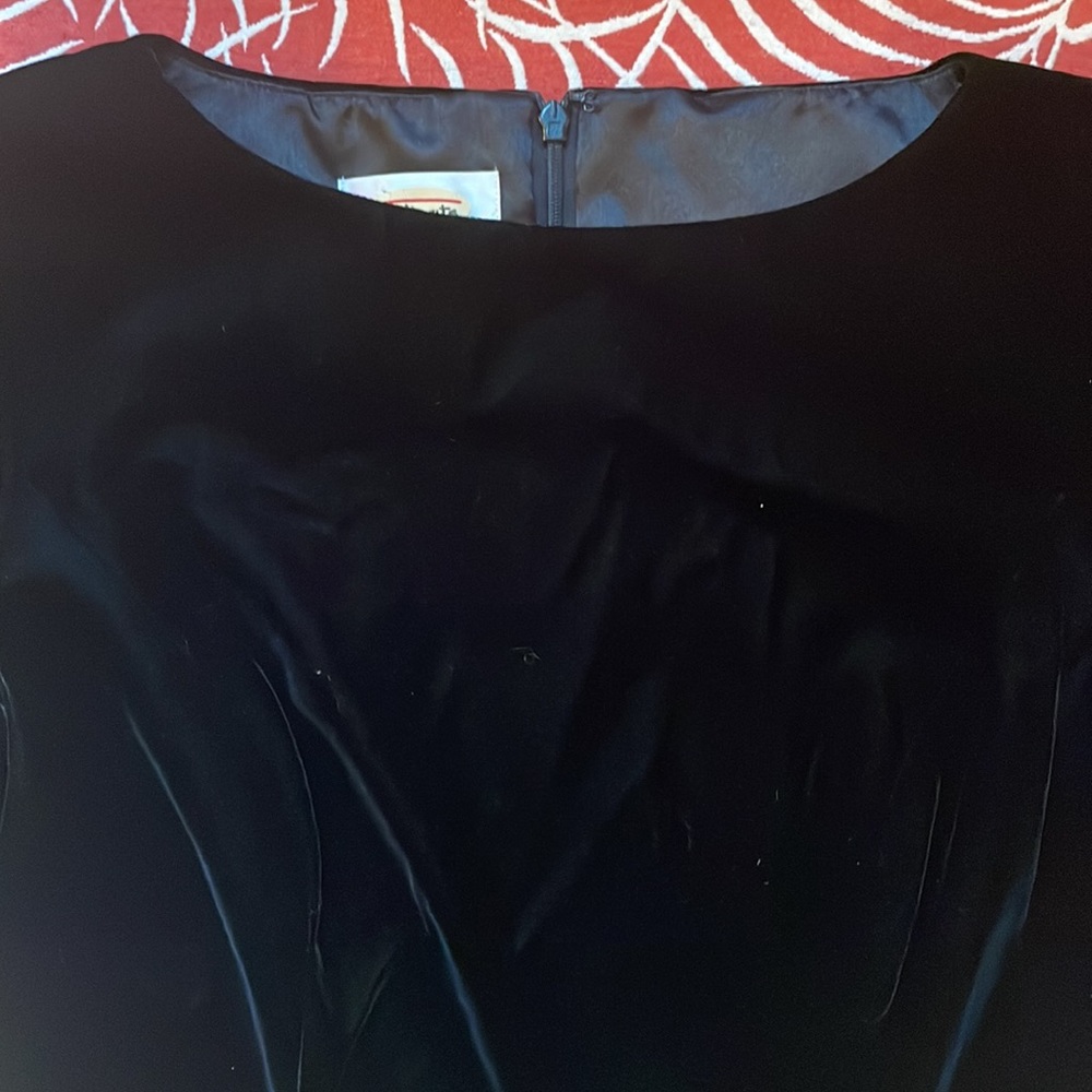 Talbots Little Black Velvet Dress Petite 4 - Picture 8 of 8
